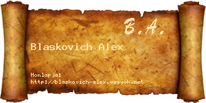 Blaskovich Alex névjegykártya