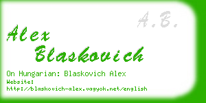 alex blaskovich business card